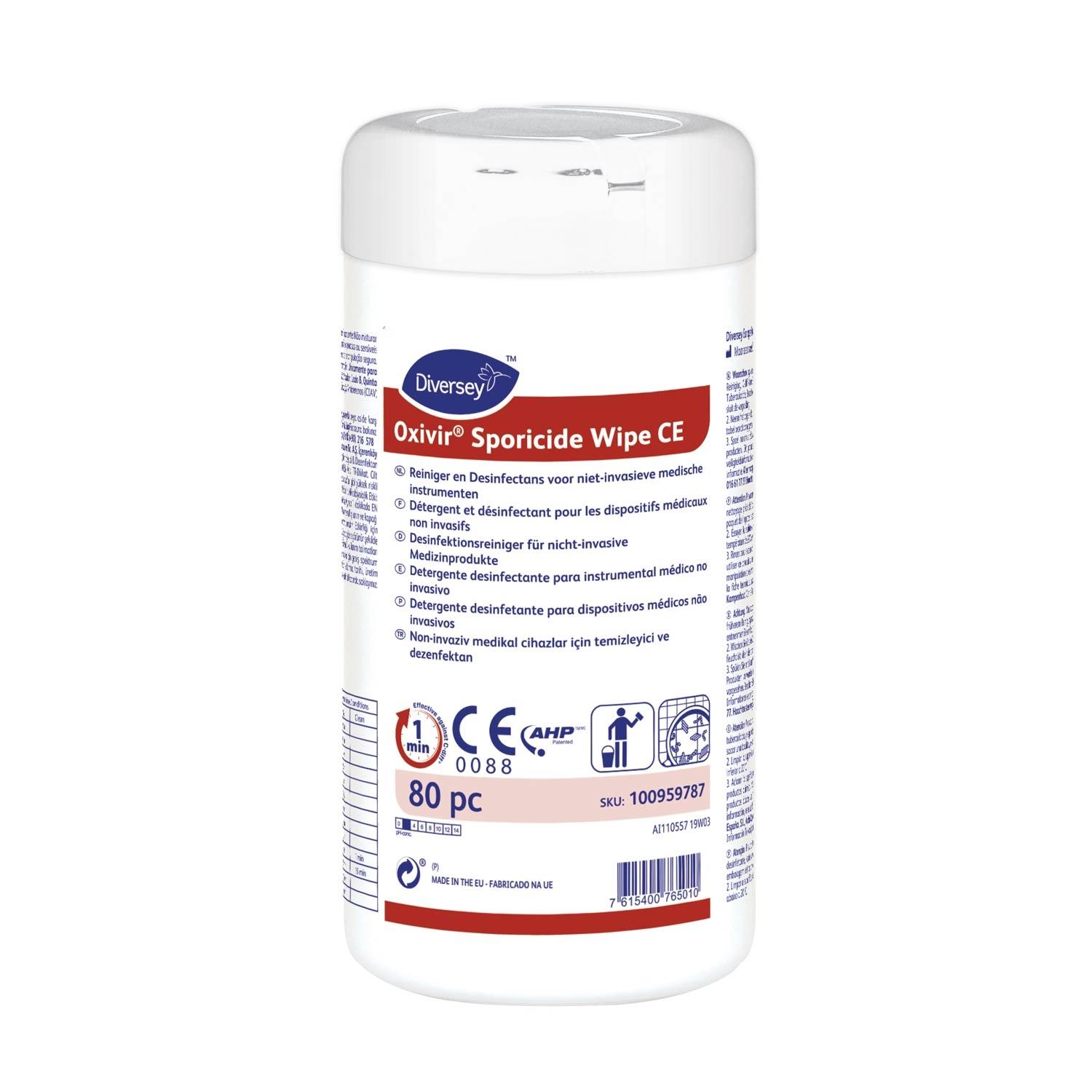TOALLITAS DESINF. DI OXIVIR SPORICIDE WIPE CE 1x12x80pc