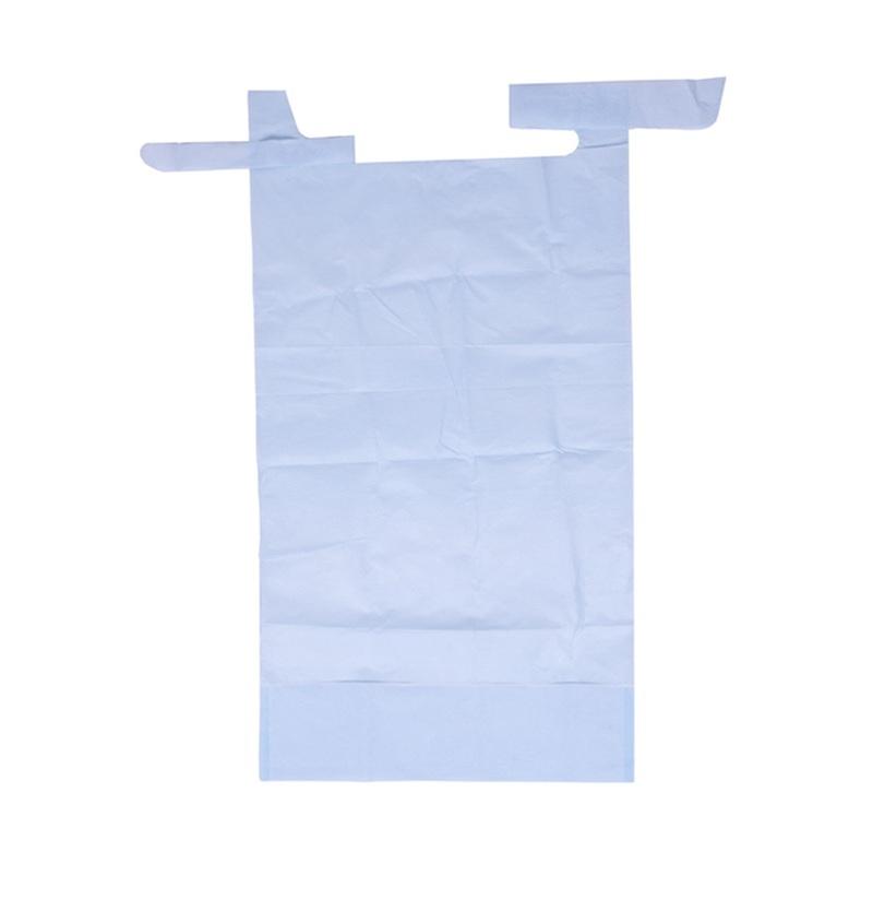 BABERO AZUL CON BOLSILLO 37X66 (500u/caja)