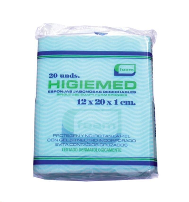 ESPONJA JABONOSA FOAM HIGIEMED ENVASADO AL VACIO (12x20x1) 20Ux80P