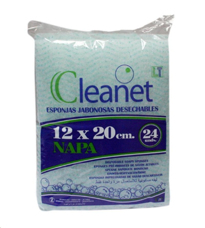 ESPONJA JABONOSA CLEANET E.J. NAPA 12X20cm 90gr. COMPACTADA