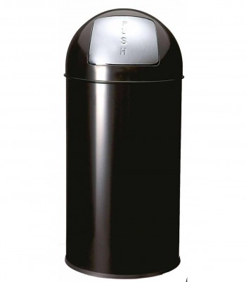 PAPELERA PUSH ACERO INOX 40L (NEGRA)