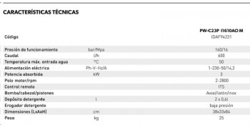 HIDROLIMPIADORA A.F. (160 BAR) PW-C23 PLUS