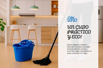 CUBO AZUL 15L RECTANGULAR CON ESCURRIDOR