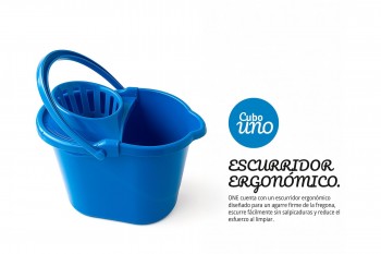 CUBO AZUL 15L RECTANGULAR CON ESCURRIDOR