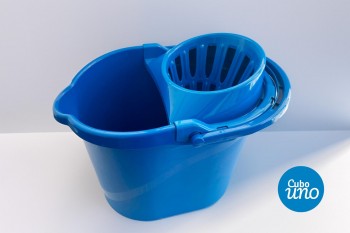 CUBO AZUL 15L RECTANGULAR CON ESCURRIDOR
