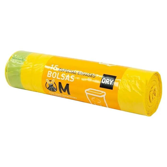 BOLSA BASURA AMARILLA CIERRE FACIL 55X60 (15 U.) G.70
