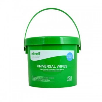 CLINELL UNIVERSAL WIPES BUCKET 225 (BOTE + TOALLITAS DESINFECTANTES SUPERF.)