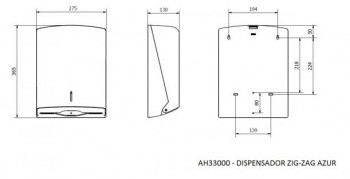 DISPENSADOR TOALLA - SERVILLETA  TOALLERO Z ABS Z-600 AZUR BLANCO